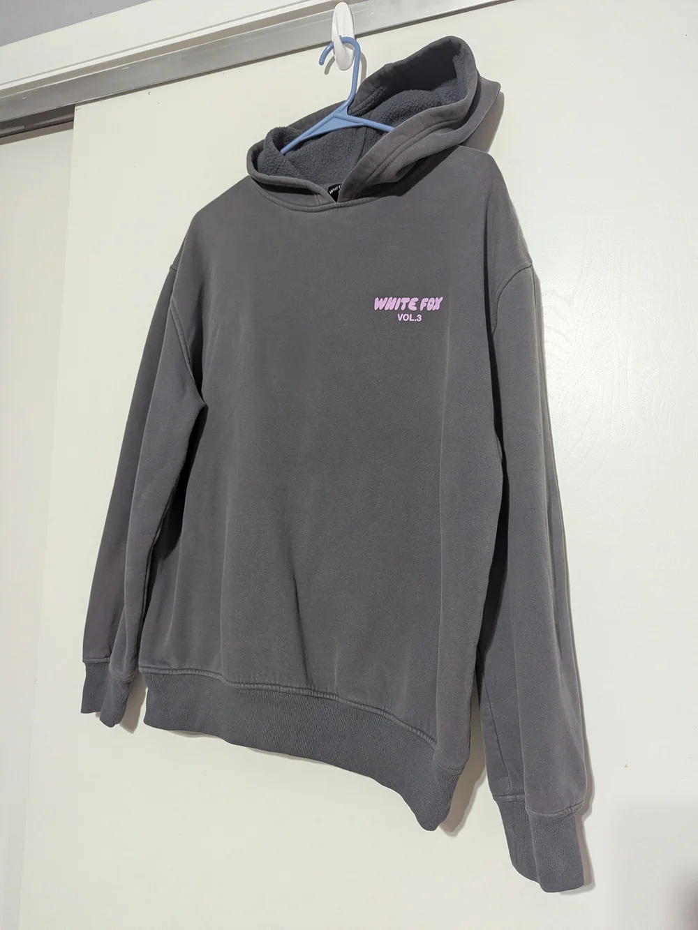 White Fox Boutique Gray Hoodie with Pink Logo - VOL.3